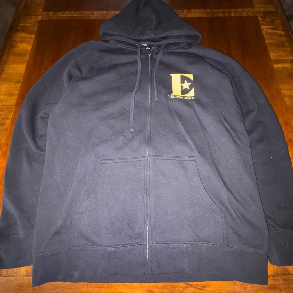 Elton John Farewell Yellow Brick Road Zip Hoodie‎ XL Black Tour